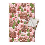 Christmas gingerbread houses fabric xmas fabric