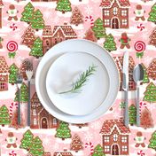 Christmas gingerbread houses fabric xmas fabric