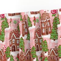 Christmas gingerbread houses fabric xmas fabric