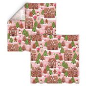 Christmas gingerbread houses fabric xmas fabric