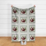 Folk Art Christmas - Quilt block or Pillow front