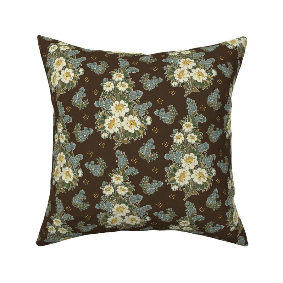 Indian Floral Chintz-Brown-Medium