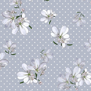 Coriander Flowers | Cool Gray + Wt Dots