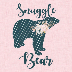 18x18" snuggle bear pink blush gold space bear