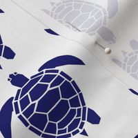 Three Inch Midnight Blue Turtles on White