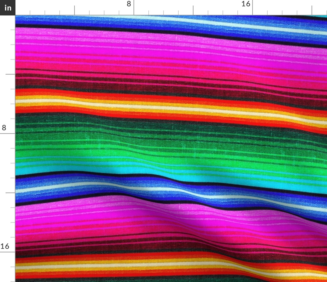 Mexican Blanket Serape Southwest Stripe - medium scale -Brights