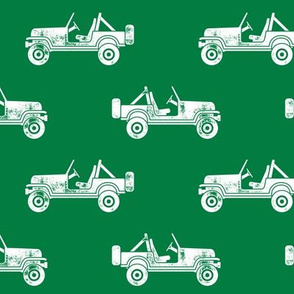jeeps - white on green - LAD19BS