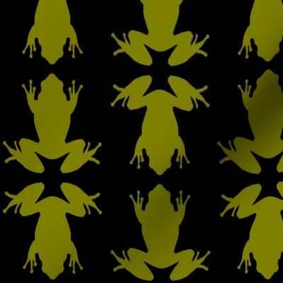 Three Inch Olive Green Frogs on Black