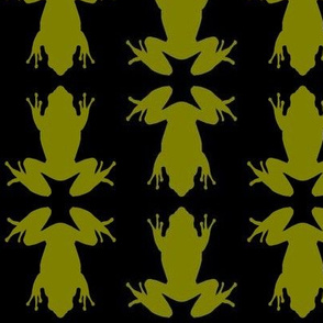 Three Inch Olive Green Frogs on Black
