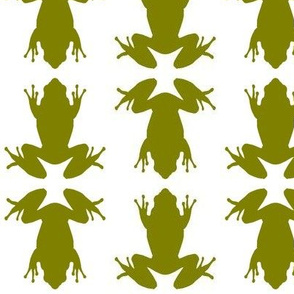 Three Inch Olive Green Frogs on White