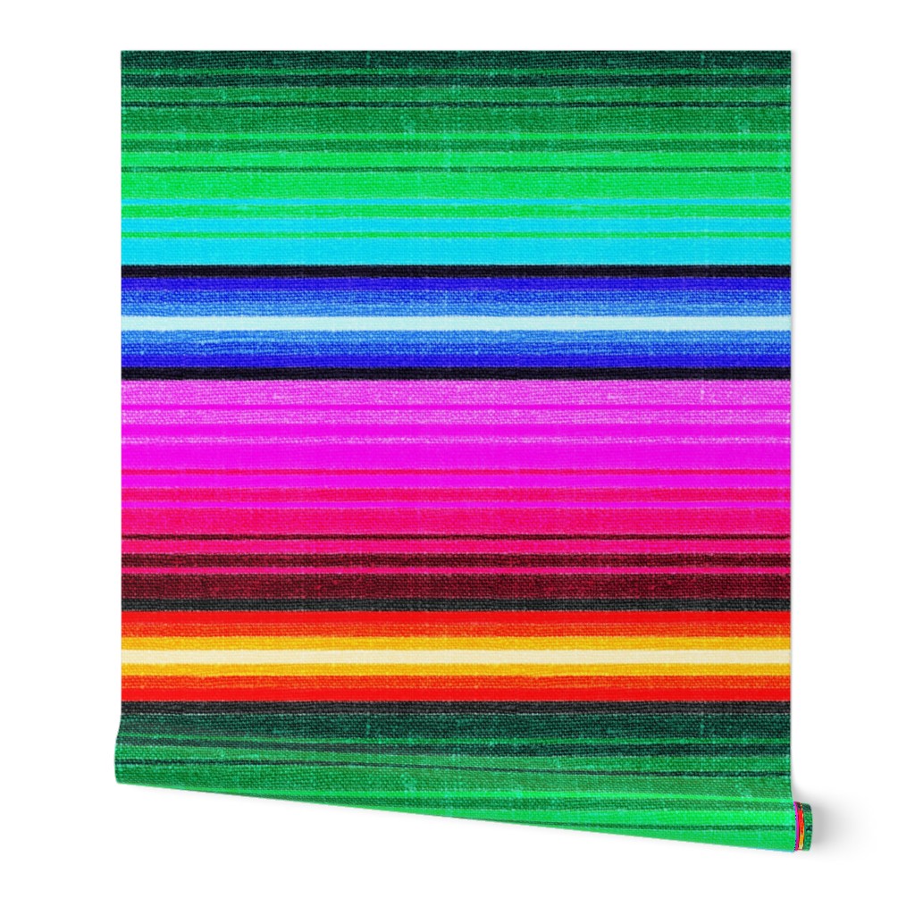 Mexican Blanket Serape Southwest Stripe - large scale -Brights