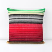 Mexican Blanket Serape Southwest Stripe - large scale - Christmas colours