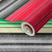 Mexican Blanket Serape Southwest Stripe - large scale - Christmas colours