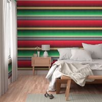 Mexican Blanket Serape Southwest Stripe - large scale - Christmas colours