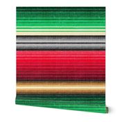 Mexican Blanket Serape Southwest Stripe - large scale - Christmas colours