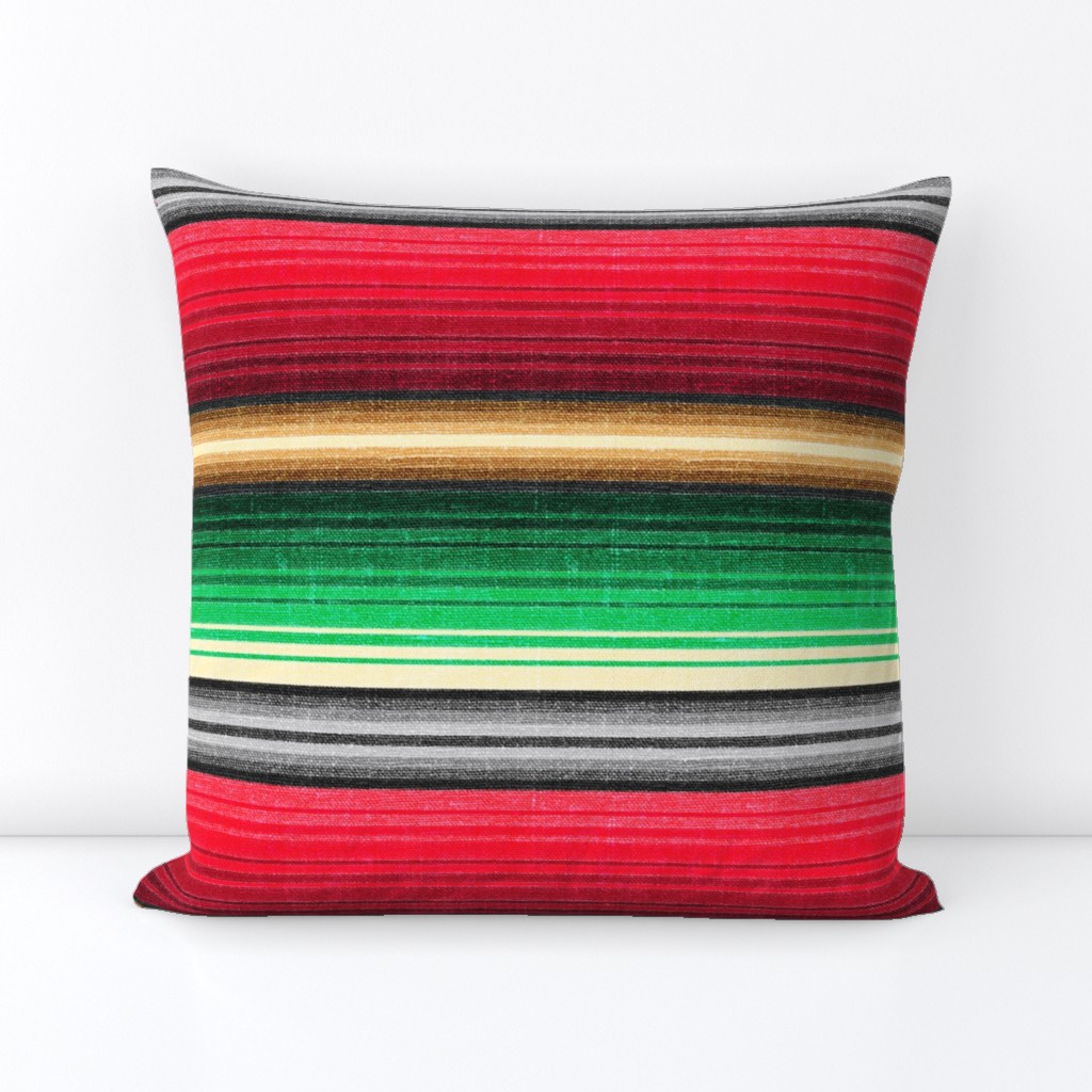 Mexican Blanket Serape Southwest Stripe - medium scale - Christmas colours