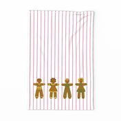 Gingerbread and peppermint stick tea towel children 1