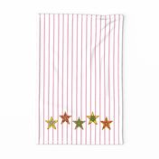 Gingerbread and peppermint stick tea towel stars