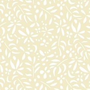 Damask Inspired:  White on Cream  [small scale]