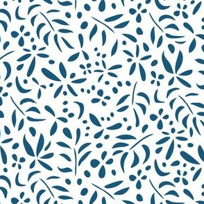Damask Inspired:  Blue on White  [small scale]