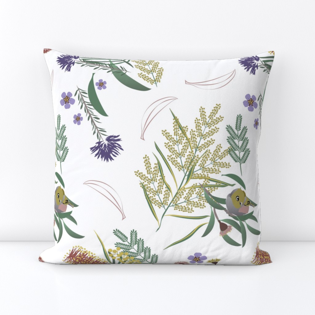 Australiana Botanical Chintz Floral white