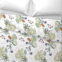 Australiana Botanical Chintz Floral white