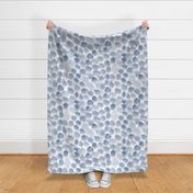 Soft indigo watercolor spots • large scale • painted brush stroke stains