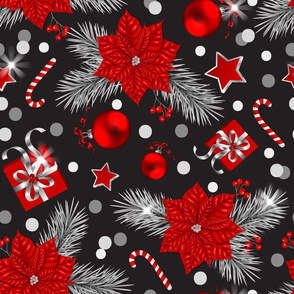 Christmas pattern on black