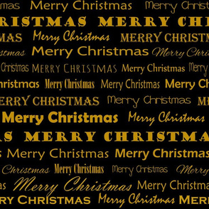  Mery Christmas pattern in golden and black