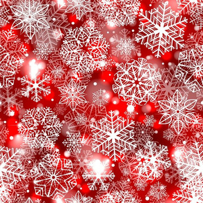 Snowflakes on red 