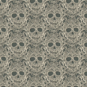 Lace Skulls {Grey} -medium