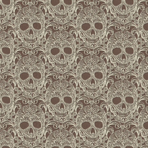 Lace Skulls {Linen} -medium