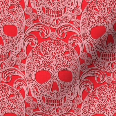 Lace Skulls {Pink} -medium