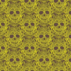 Lace Skulls {Yellow} -medium