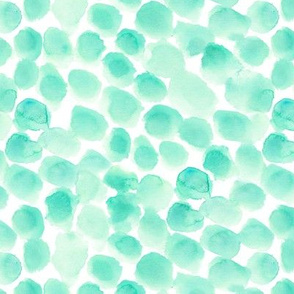 Biscay green watercolor spots • turquoise brush print stains
