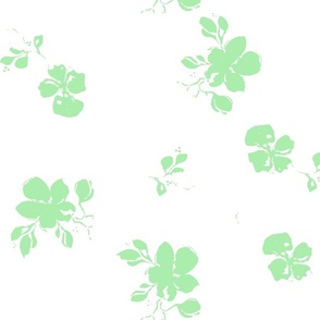  Whimsical light green flowers with white. Use the design for lingerie or bedroom wallpaper and interiot