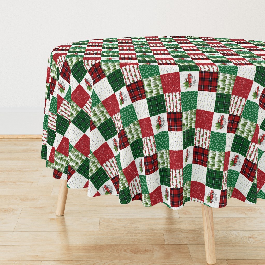 3 inch Christmas//Tis the Season - Wholecloth Cheater Quilt - Rotated