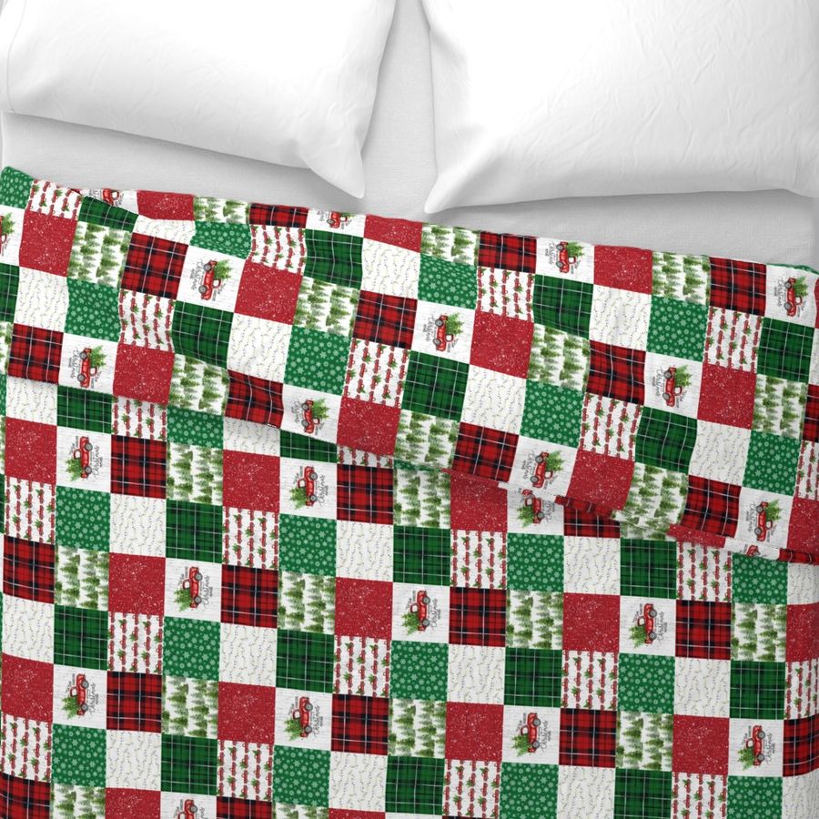 3 inch Christmas//Tis the Season - Wholecloth Cheater Quilt - Rotated