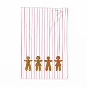 Gingerbread and peppermint stick tea towel children 2