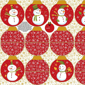 Snowmen Ornament Pouches-Red