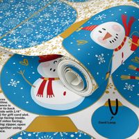 Snowmen Ornament Pouches-Blue