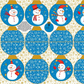 Snowmen Ornament Pouches-Blue