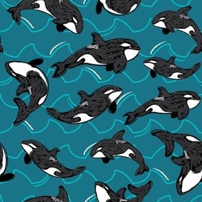 Orca Waves in Aqua