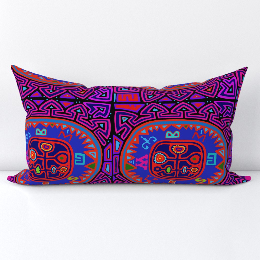 Panama Kuna Indian Lumbar Throw Pillow Cover | Spoonflower