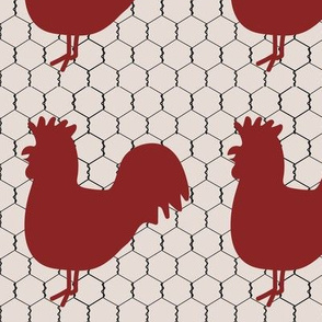 Farmhouse Chic: Red Rooster & Chicken Wire