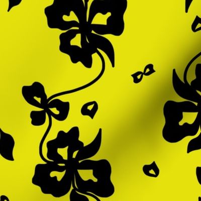 Haute Couture Hawaiian Garlands - black on chartreuse 
