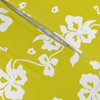 Haute Couture Hawaiian Garlands - white on chartreuse 