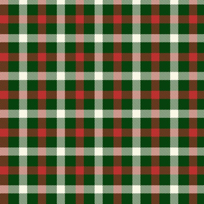 Christmas Holly Green and Red Tartan Check with Wide White Lines