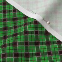 Christmas Holly Green and Red Diagonal Argyle Tartan with Crossed Red and White Lines