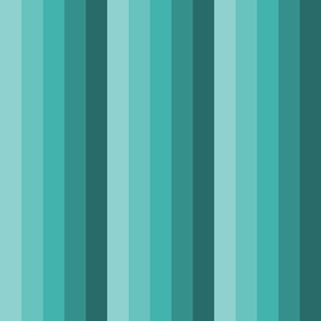 Various Shades of Verdigris Vertical Stripes